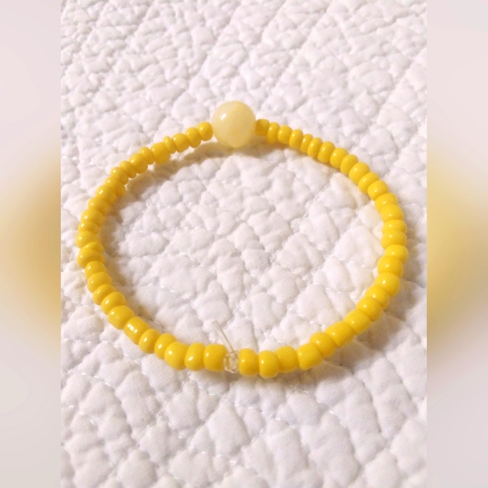Homemade yellow bracelet